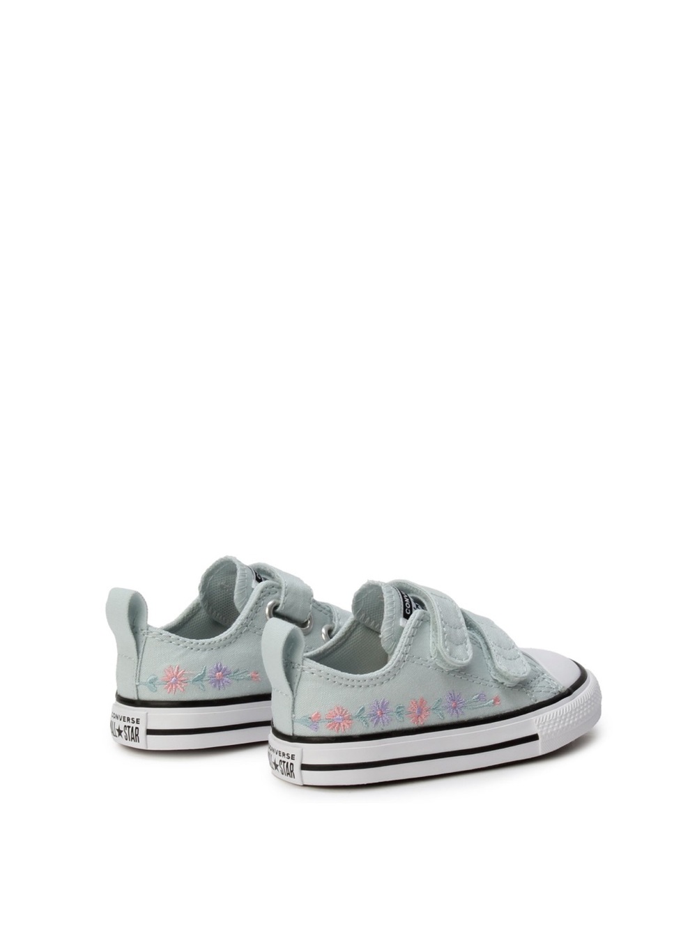 CONVERSE Chuck Taylor All Star Easy-On Velcro Embroidered Floral Kids Size 7 NEW - Picture 2 of 14
